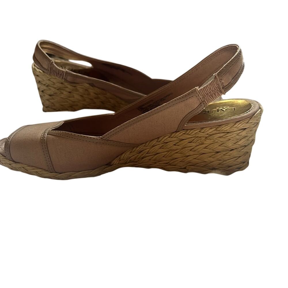 Lauren Ralph Lauren catrin sz 8.5b wedge espadrilles khaki jute sandals - Picture 8 of 15